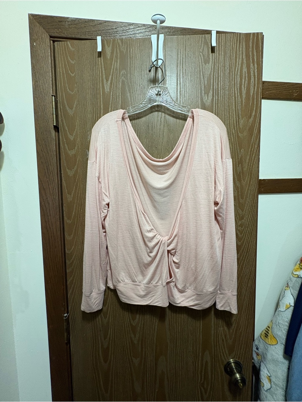 Savvi Light Pink Women's Draped reversible Twist-Back Top
